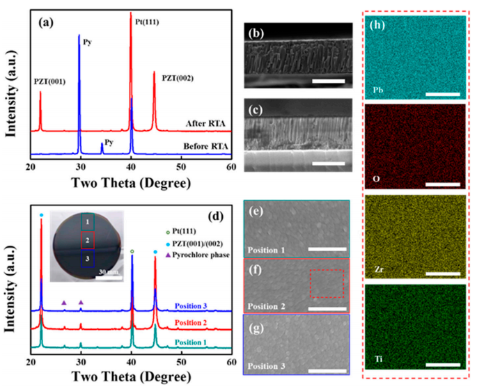 PZT薄膜在RTP處理前后的XRD圖譜和SEM圖像.png